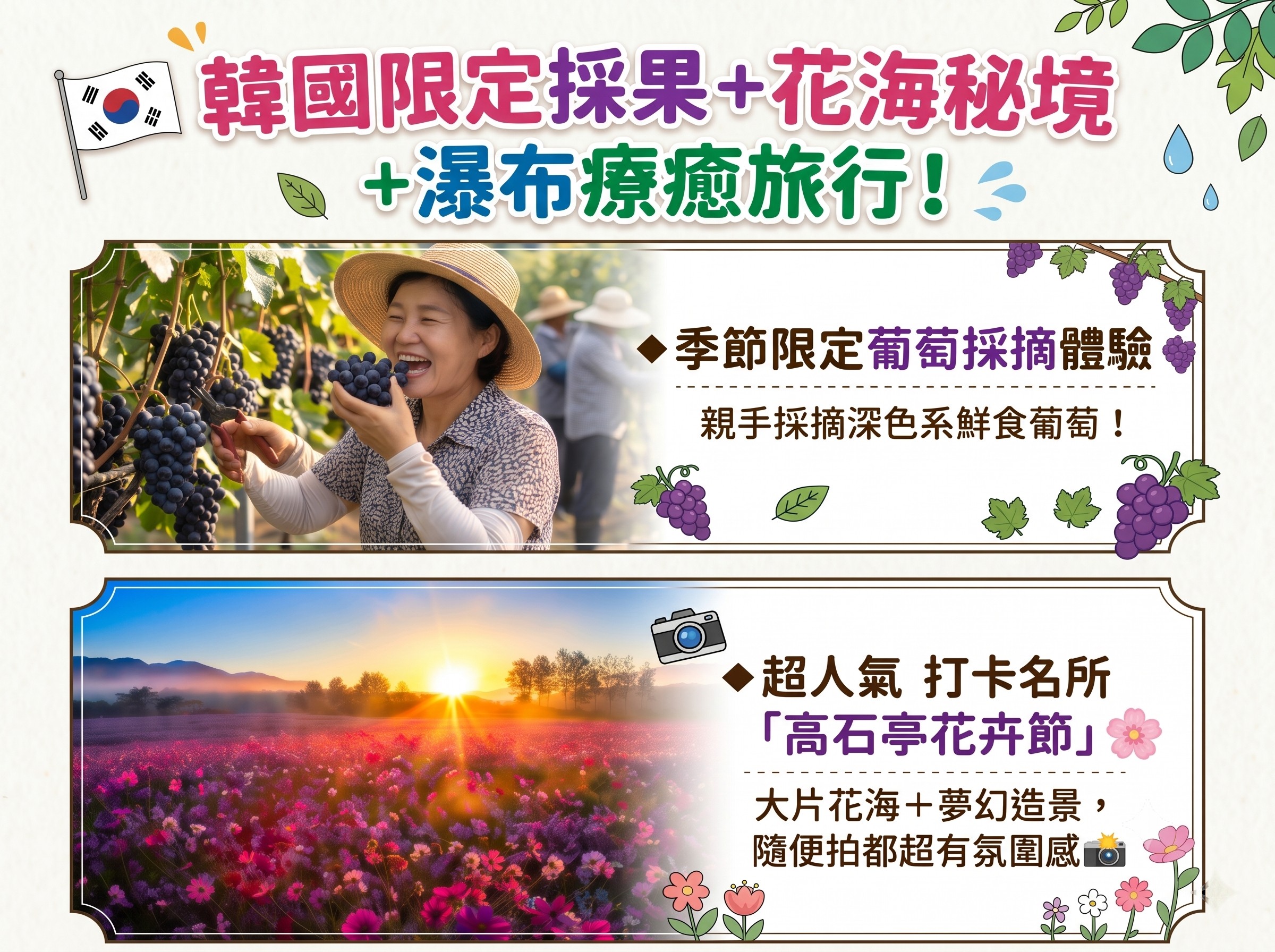 (團號 PXS-01) (一人成團) 季節限定 一天玩齊秋季三大入秋亮點 ｜ 16萬㎡花海節， 打卡自然奇景，採摘巨峰葡萄一天團